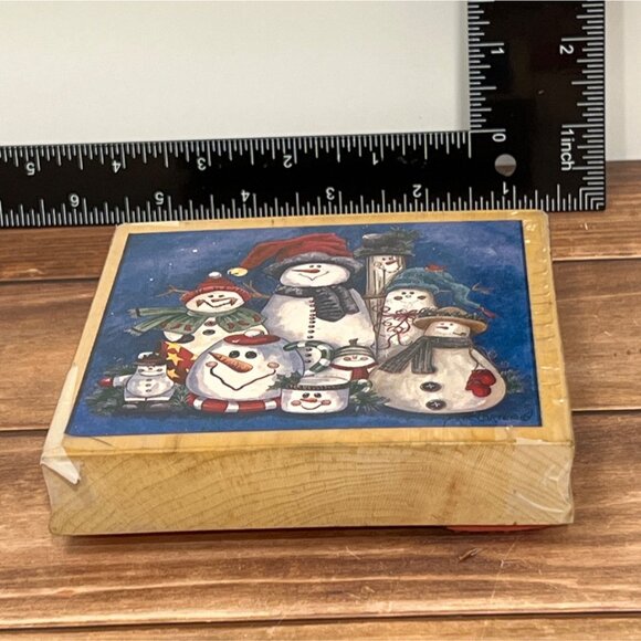 Vintage Jamie Carter Snowman Collection 90185 Wood Mounted Rubber STAMPS HAPPEN - Picture 5 of 8